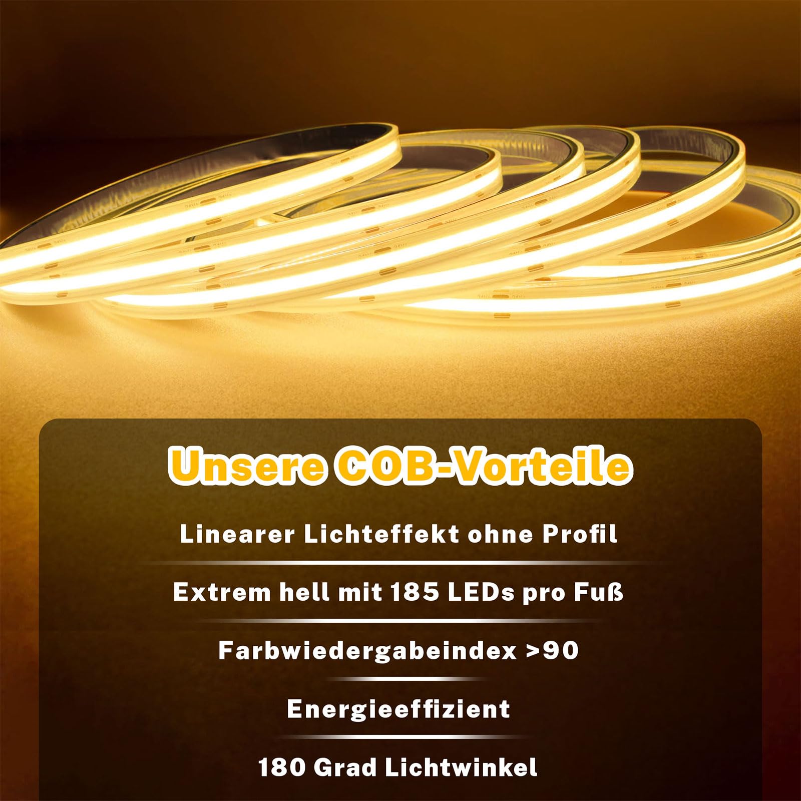 20M Cob Led Streifen Warmweiss Alexa Kompatibel, 3000K bis 6500K Led Strip Warmweiß bis Kaltweiß Dimmer, Ultraheller Led Band, Led Unterbauleuchte mit Fernbedienung und App für Küche, Schlafzimmer