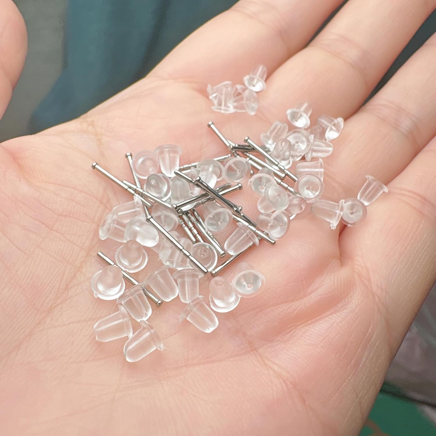 G23 Titanium Earrings 24pcs 20G Ear Post 48pcs Silicone Earring Backs DIY Earrings Findings for Sensitive Ear Hypoallergenic Earring Hooks Kit for Jewelry Making