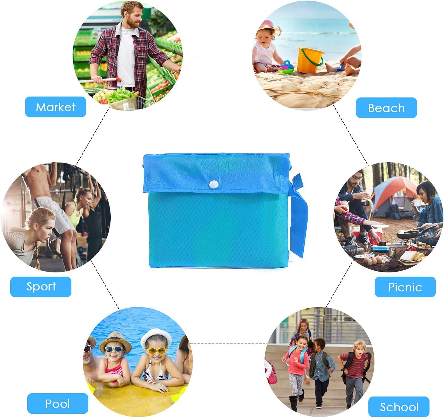 2 Pièces Sac Filet Plage SULIUDAJI - Sacs Jouets Plage Réutilisables Léger Et Pliable