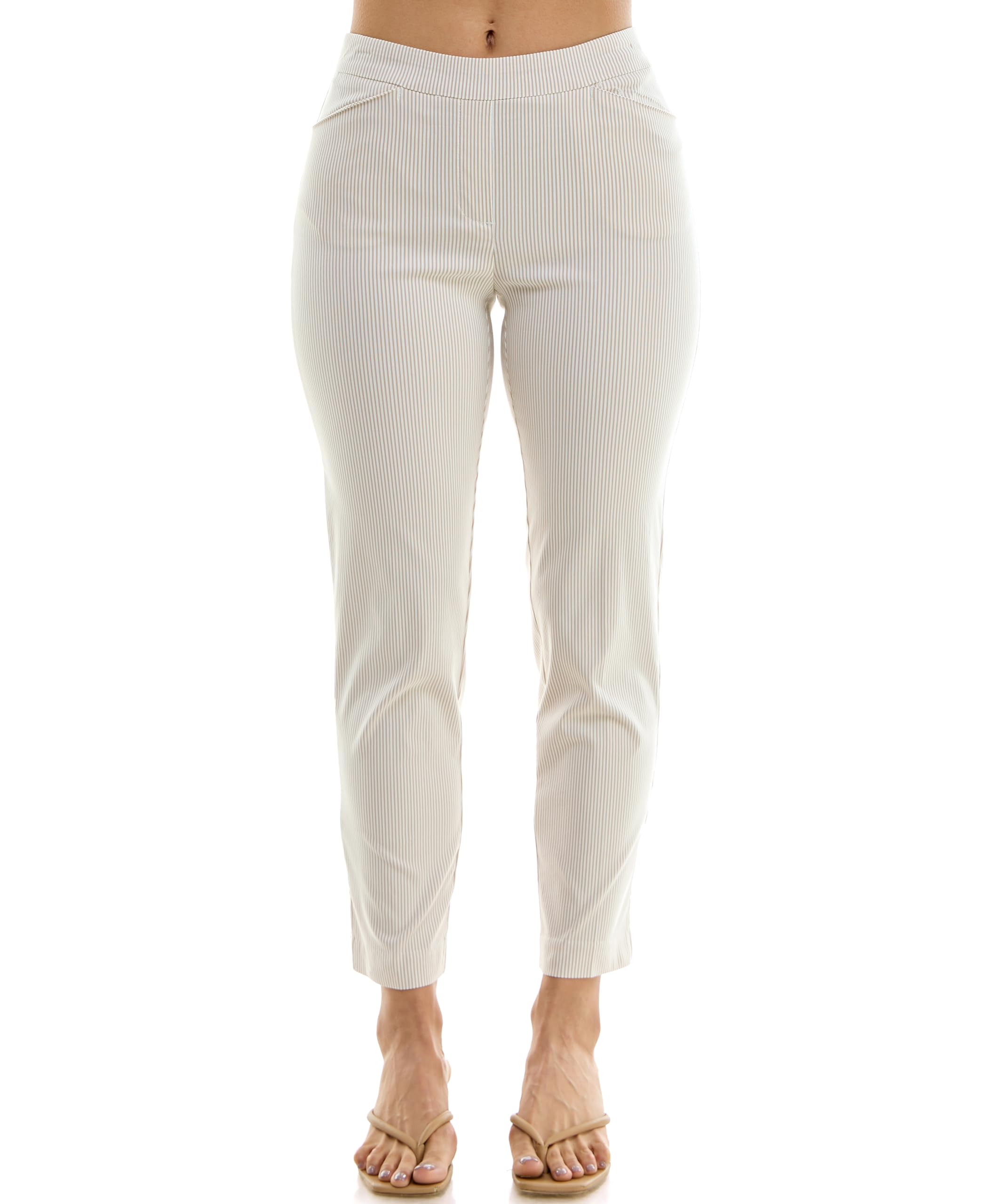 Zac Rachel Womens Seersucker Millenium Ankle Length Pant with Front Half Pocket