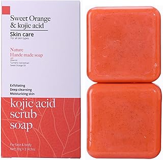Kojic Acid Soap, Turmeric Soap, Kojic Acid Skin Brightening Soap for Face & Body, Cleanses, Hydrates & Brightens Skin (2 Bars)