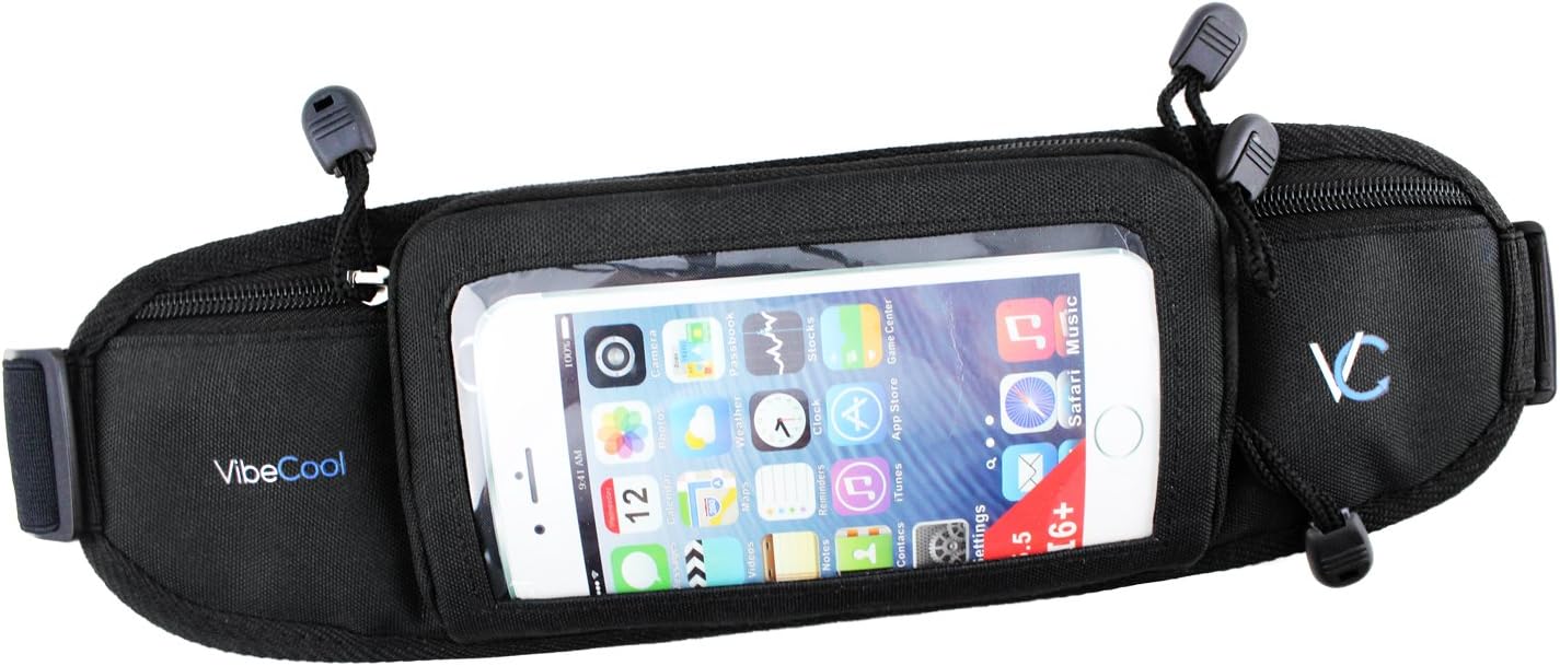 Vibe Cool Running Belt - Water-Resistant - Durable - Touchscreen - Woman/Man Waist Pack - for All Smartphones, Keys/Cards, Great Gift Idea