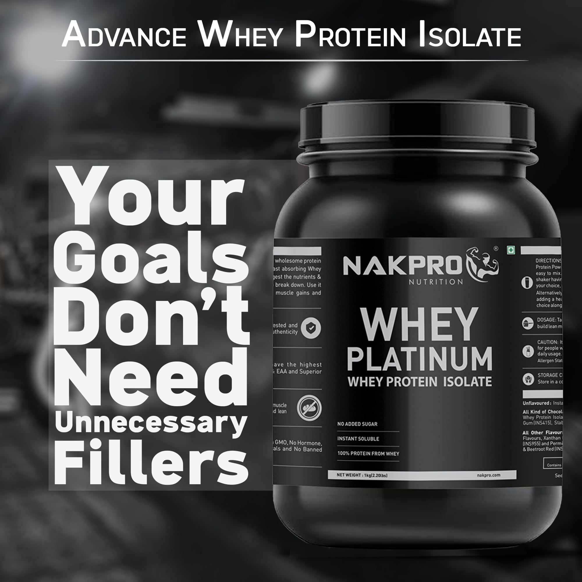 NAKPRO NUTRITION Platinum Whey Protein Isolate | 1kg Chocolate, Jar | 28g Protein| Trustified Certified — Amazon image 8