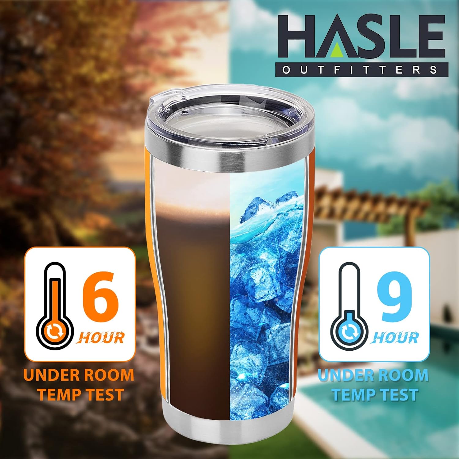 HASLE OUTFITTERS 20 oz Tumbler Bulk, Stainless Steel Tumblers with Lid, Vacuum Insulated Tumbler, Double Wall Powder Coated Cup, coffee mugs, Orange, 6 Pack - Image 5
