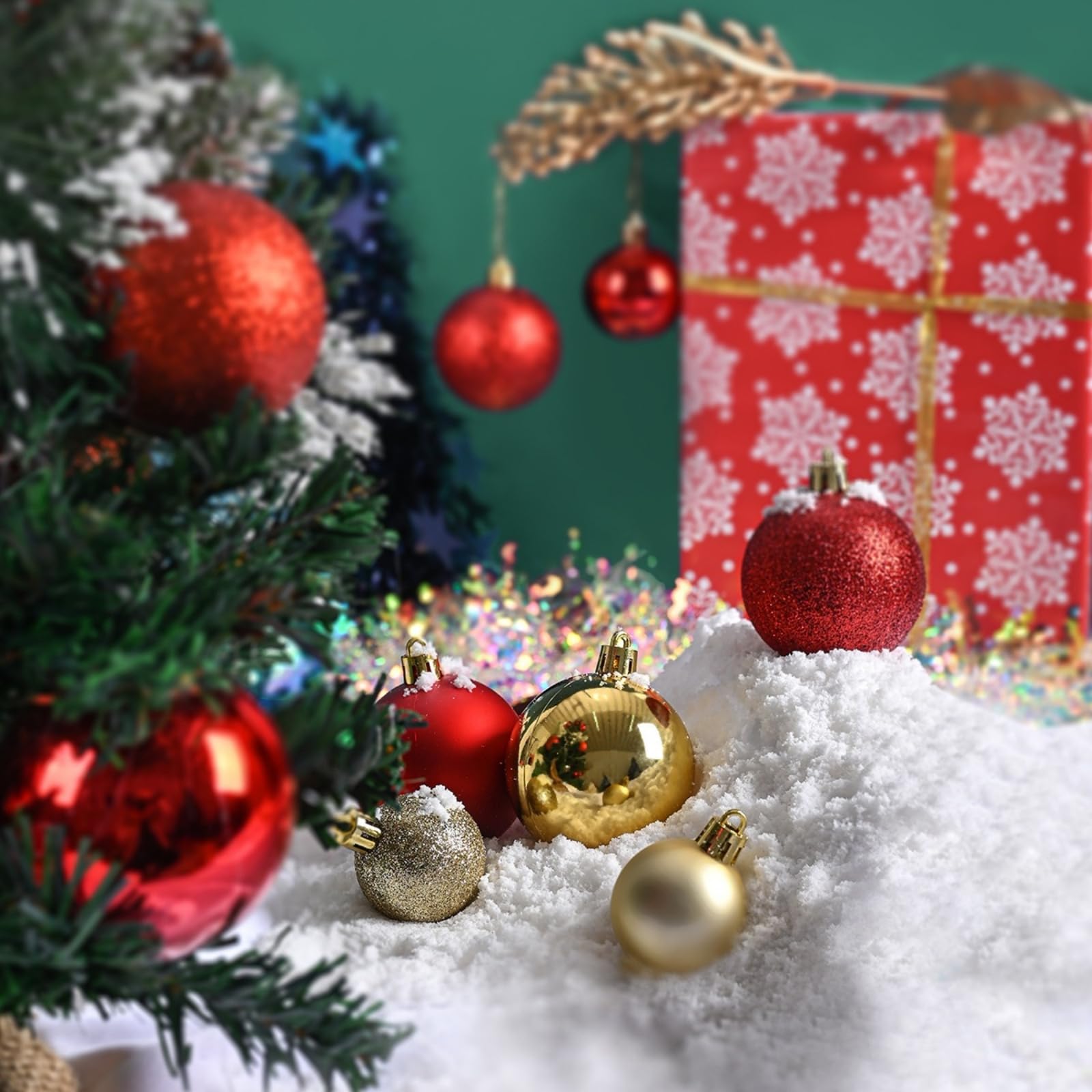 24 Stück Festliche Kugel-Ornamente, bruchsicher, 3-8cm Weihnachtskugeln, 4 Rottöne für Weihnachtsbäume, Hochzeiten und Heimdekoration, stilvolle Dekorationen (Burgunderrot, Durchmesser 6cm)