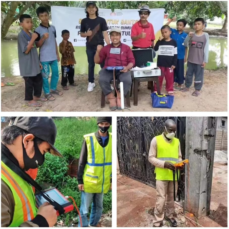 People using the GOYOJO Deep Water Detector in various field applications