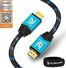Ultra HDTV 4K HDMI Cable, Premium Certified, HDMI 2.0b, UHD at Full 60Hz (No Jerks) / HDR10+, 3D, ARC, Ethernet, Dolby Vision