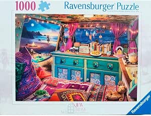 Ravensburger Puzzle de 1000 pièces Vue depuis ma fenêtre – Campervan – Pour adultes et familles – Illustration de l’artiste Steve Read,