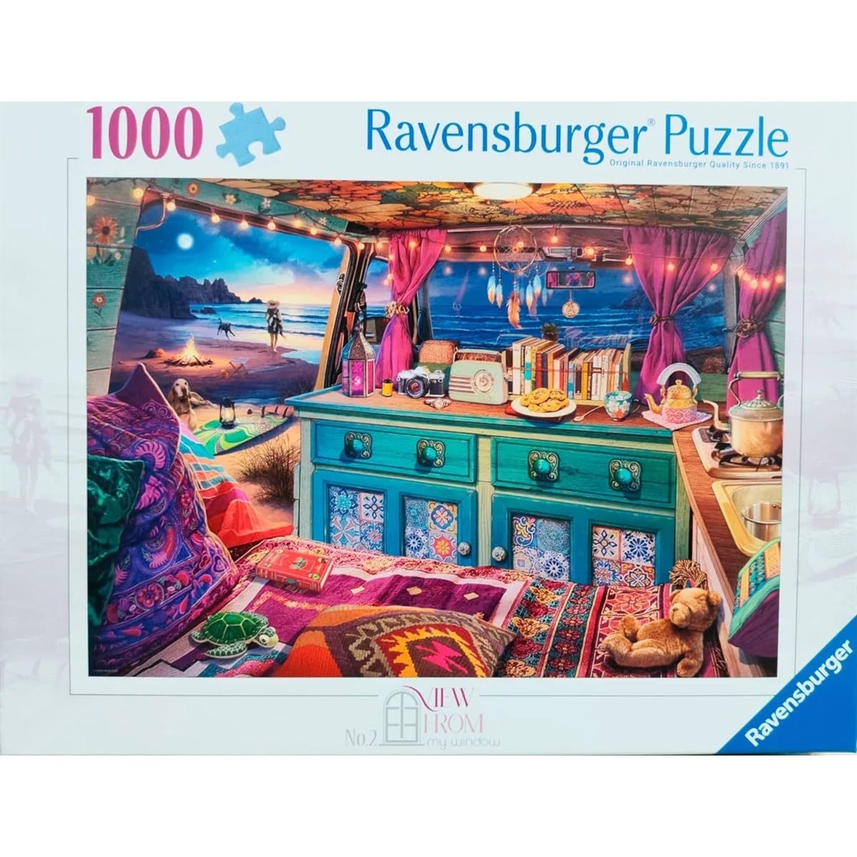 Ravensburger View from My Window No. 2 Campervan 1000 Piece Jigsaw Puzzle for Adults & Families. Artwork by artist Steve Read,