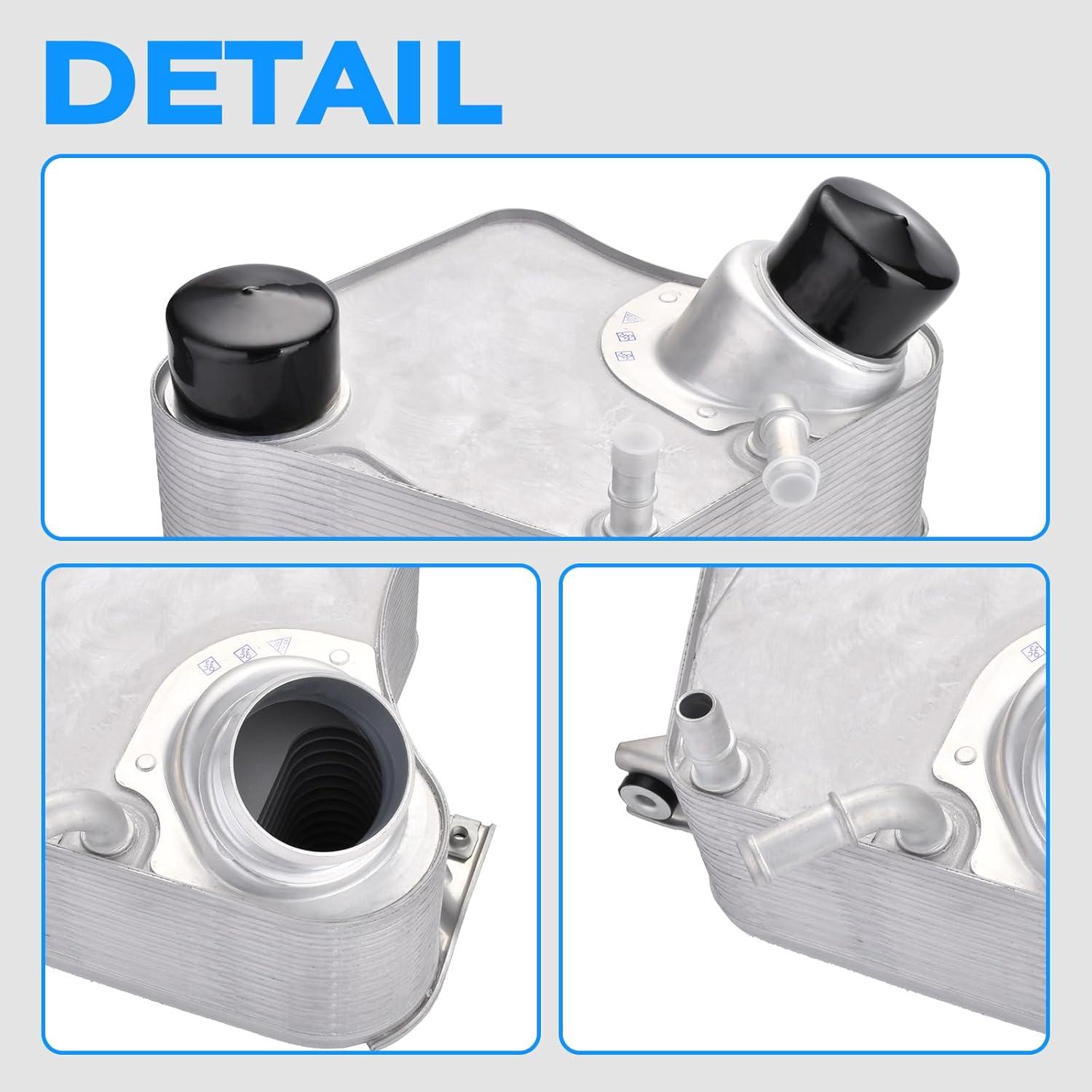 Aluminum Intercooler Engine Charge Air Oil Cooler Assembly Compatible with 2011-2016 Ford F250 F350 F450 F550 Super Duty 6.7L V8