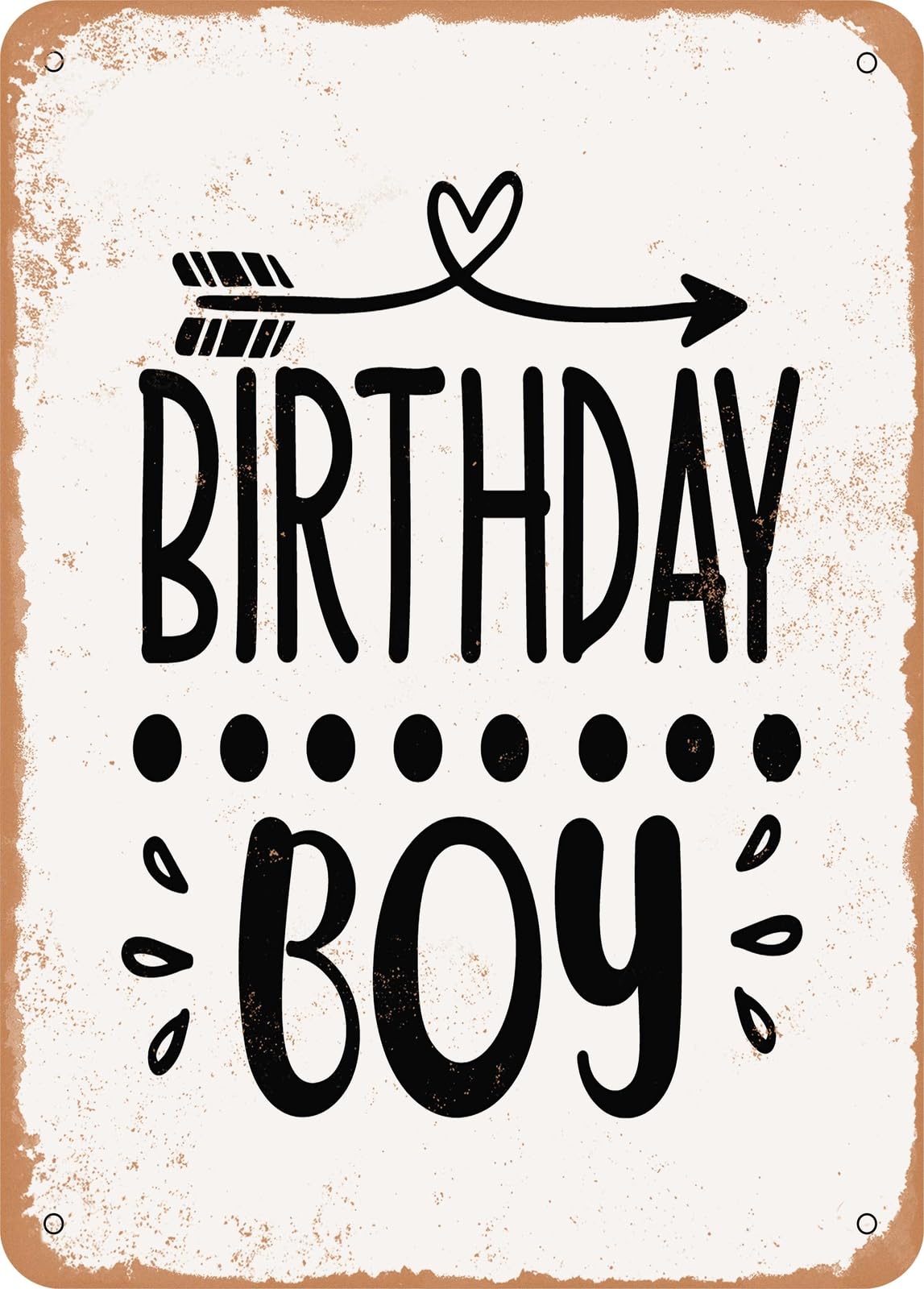 Miaomansenstore Boys Metal Sign - Birthday - 2 - Vintage Rusty Look Home Decor