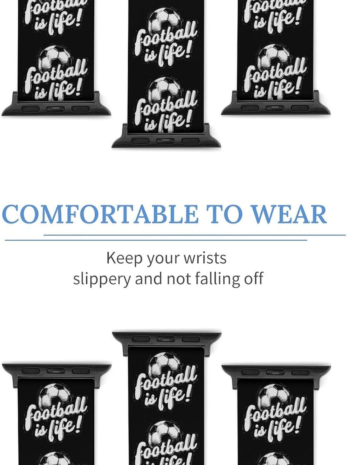 Football Is Life Funny Watch Band Quick Release Replacement Watch Straps for Men Women
