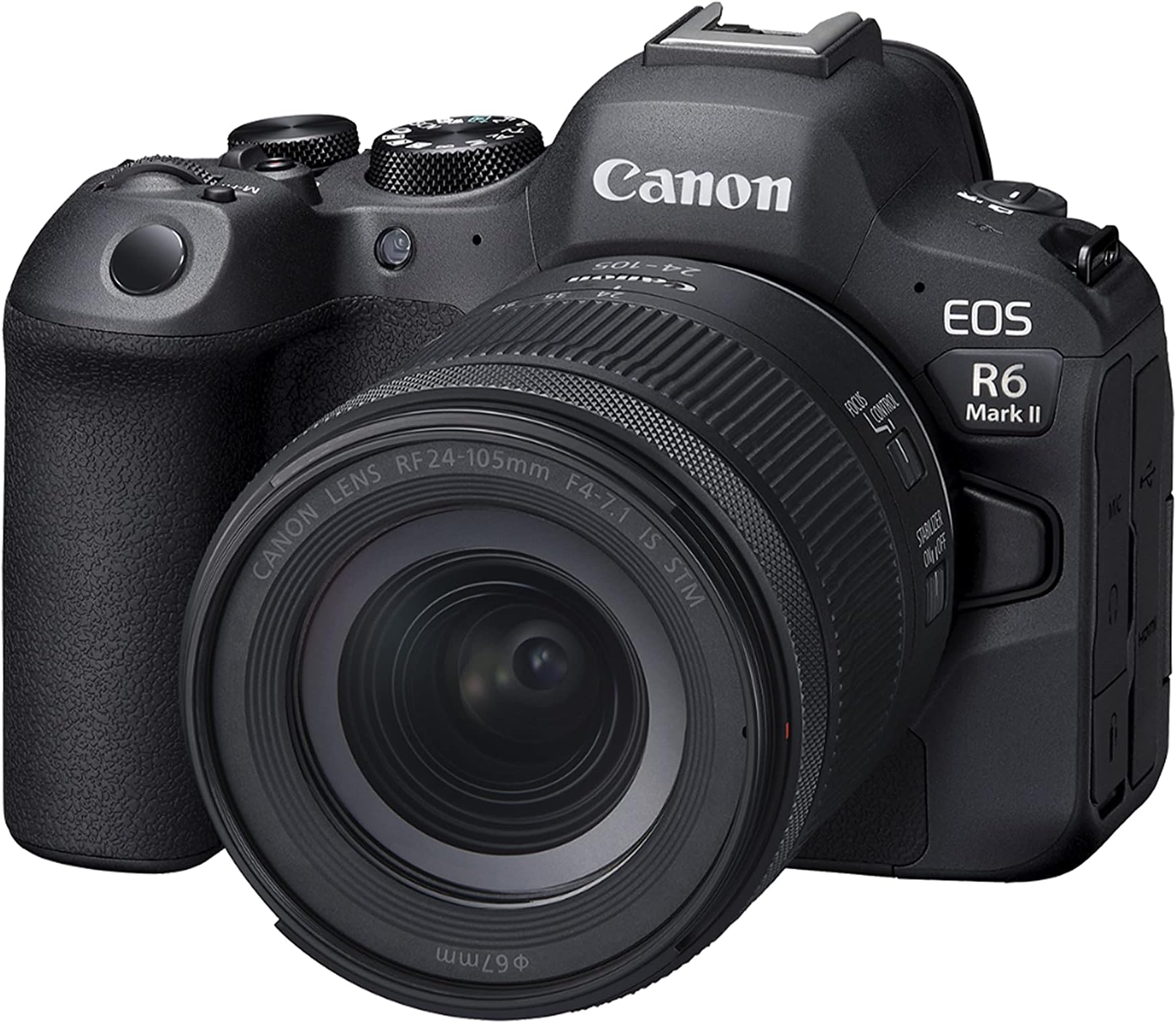 CanonEOS R6 Mark II Mirrorless Camera RF24-105mm F4-7.1 is STM Lens Kit, Full-Frame Hybrid Camera, 24.2 Megapixel CMOS Sensor, Photo and Video Capabilities, Black
