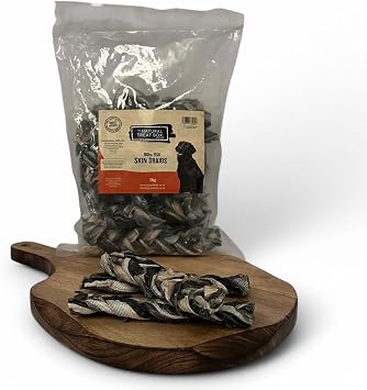 Dog & Field Fish Skin Braids For Dogs - 1kg. 100% Natural Dog Chews, With Essential Omega 3 & Omega 6 Oil | Long Lasting, Easy To Digest | Fish Skins For Dogs, 1kg Pack