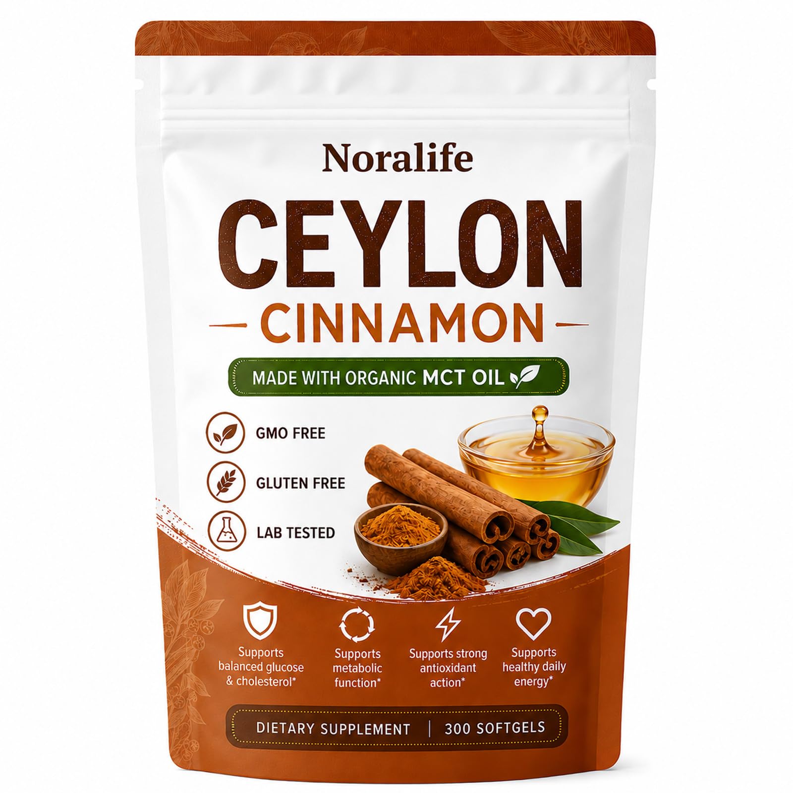 Noralife Ceylon Cinnamon Softgels, 300 Softgels