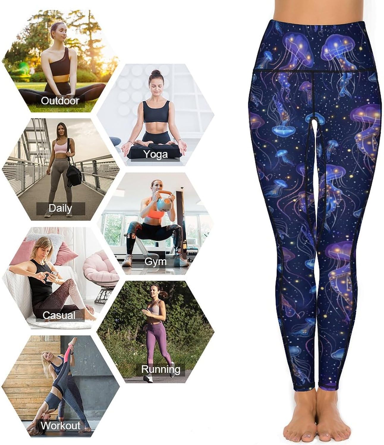 Women's High Waist Tummy Control Yoga Pants with Pockets Workout Leggings