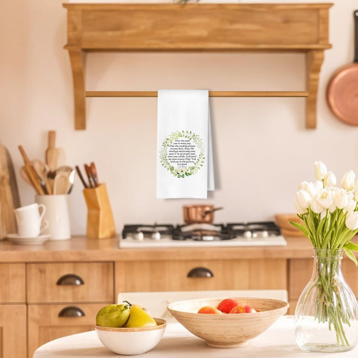 Irish Blessing Kitchen Towels, Irish Gifts for Women Men Hand Towels for Bathroom Decor, Ireland Gifts Dish Tea Towels for Kitchen Decor, 16x24 Inches - Image 2