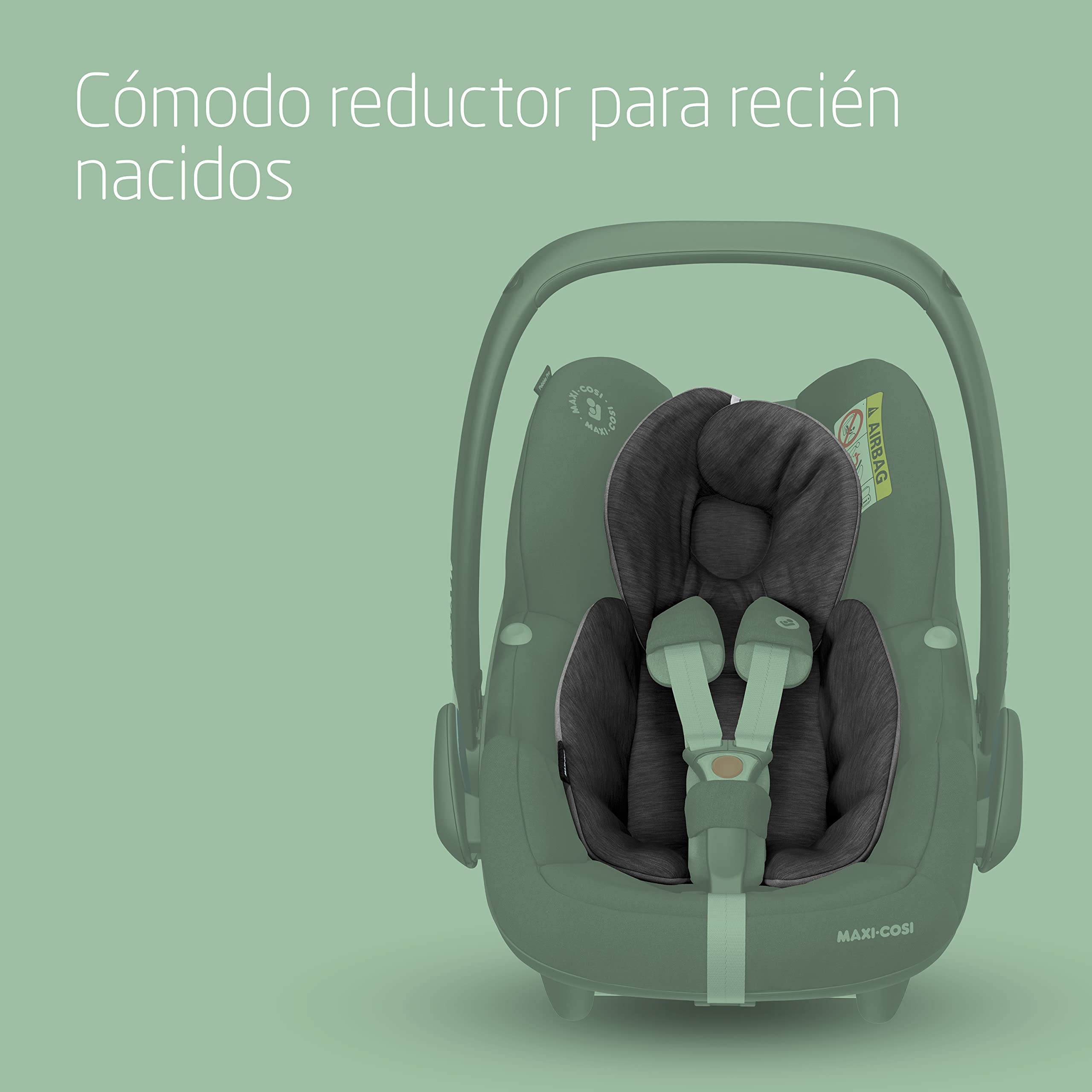 Maxi-Cosi Pebble Pro i-Size, Silla de coche bebé grupo 0+, cojín reductor para recién nacidos, reposacabezas ergonómico, 0-12 meses, 45-75 cm, Essential Black