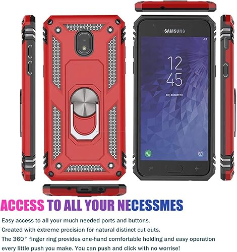 Miniatura 2 de Zoeirc Funda para Galaxy J3 2018, funda J3 Star, J3 Achieve, Galaxy ExpressAmp Prime 3, J3 OrbitJ3 AuraSol 3, soporte magnético para anillo de