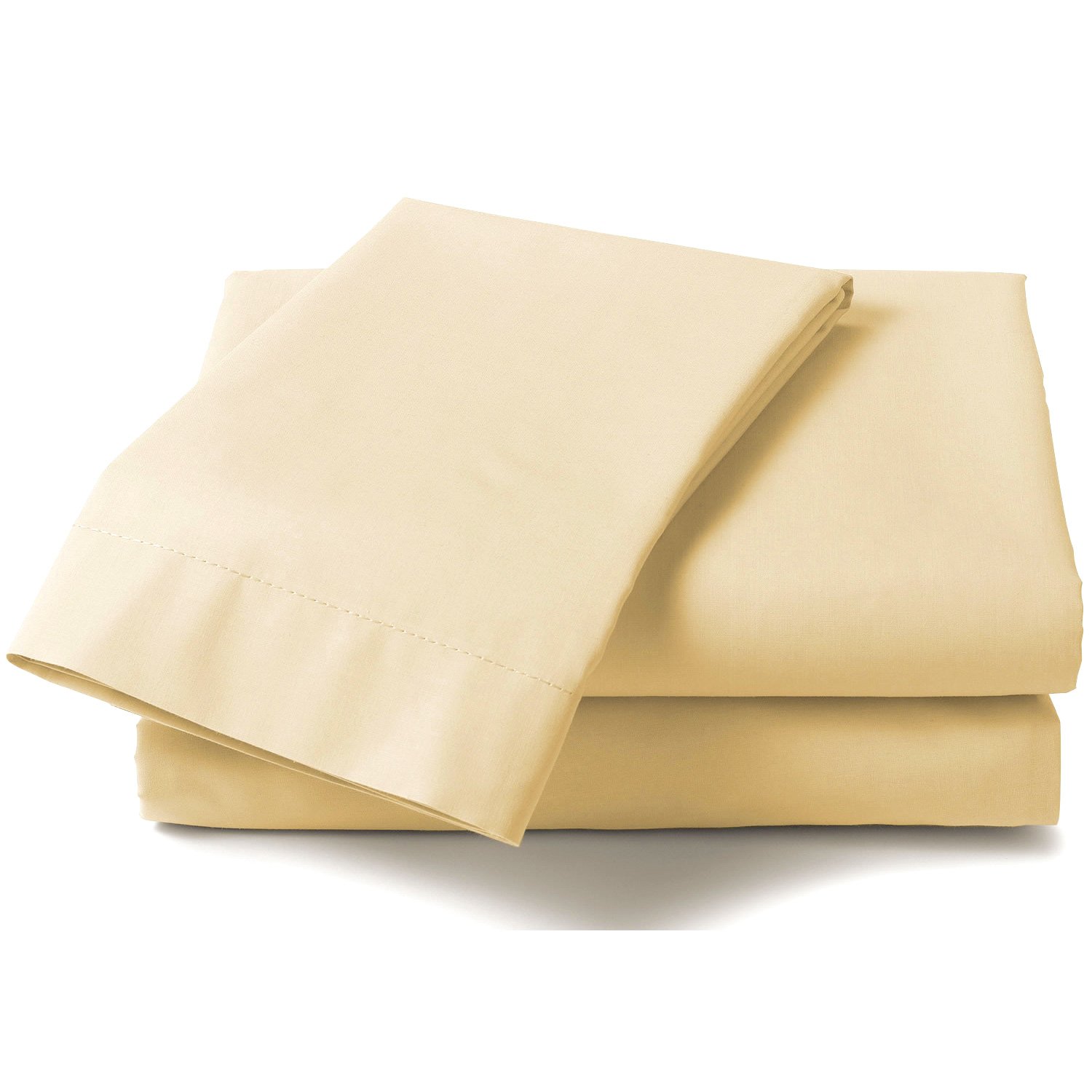 Just Contempo Plain Percale Fitted Sheet, King, Lemon