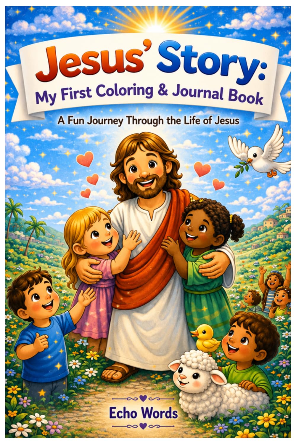 Jesus' Story: My First Coloring & Journal Book: Bible Activities, Coloring Pages, Prayers, and Faith-Filled Fun for Kids Ages 3+