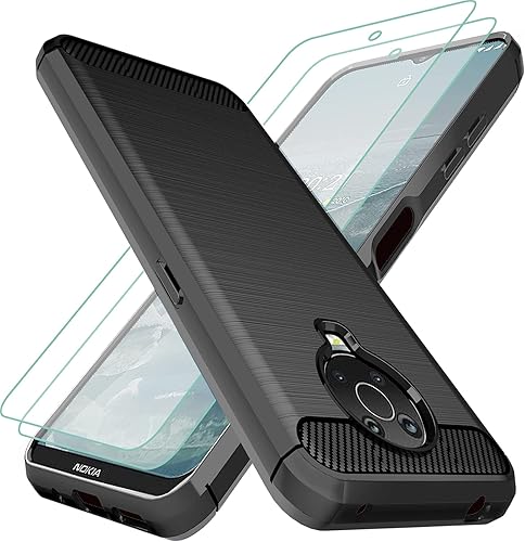 Osophter Funda para Nokia G10, Nokia G20, Nokia 6.3 funda con 2 protectores de pantalla de absorción de golpes flexible TPU goma protectora para