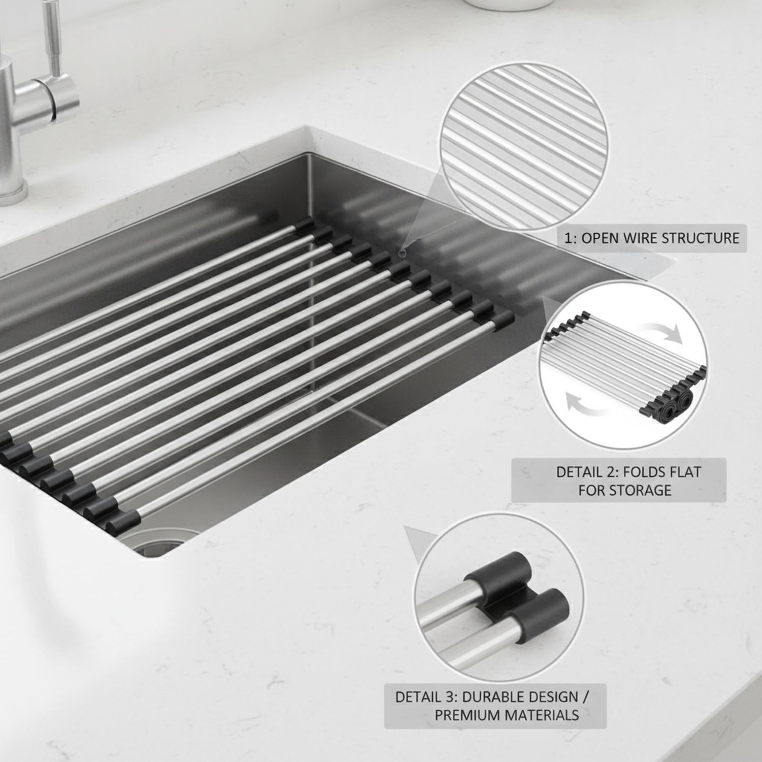 Escurreplatos Plegable, 1 PC
