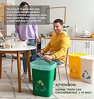 Vista 6 de AYOTEE Bolsas de basura compostables para cocina de 13 galones de alto, 45 bolsas de basura biodegradables, bolsa de basura de 13 galones, bolsa