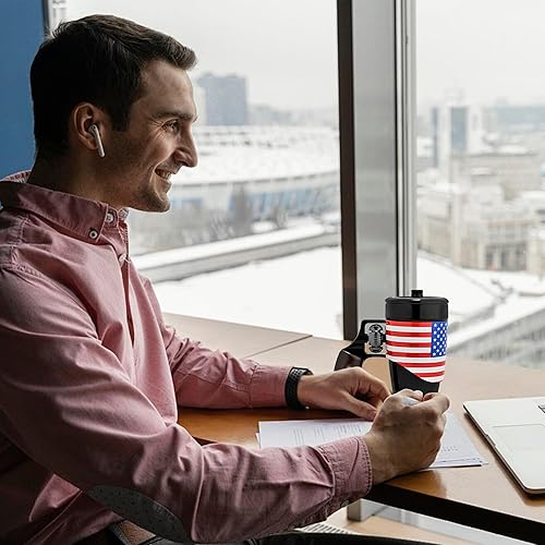 Miniatura 9 de Pukomc Taza de café de cerámica, regalos de cumpleaños para hombres y mujeres, regalos para el padre, tazas de café para hombres (16 onzas) (negro y