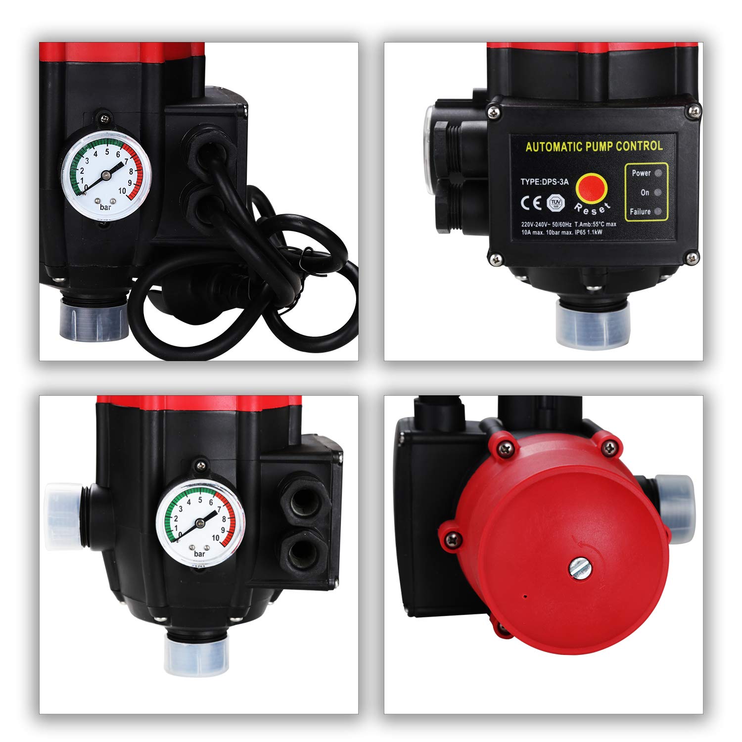 Lospitch Pressostato Per Pompe Acqua 10 Bar - Controller Pressione Con Manometro - Foto 11