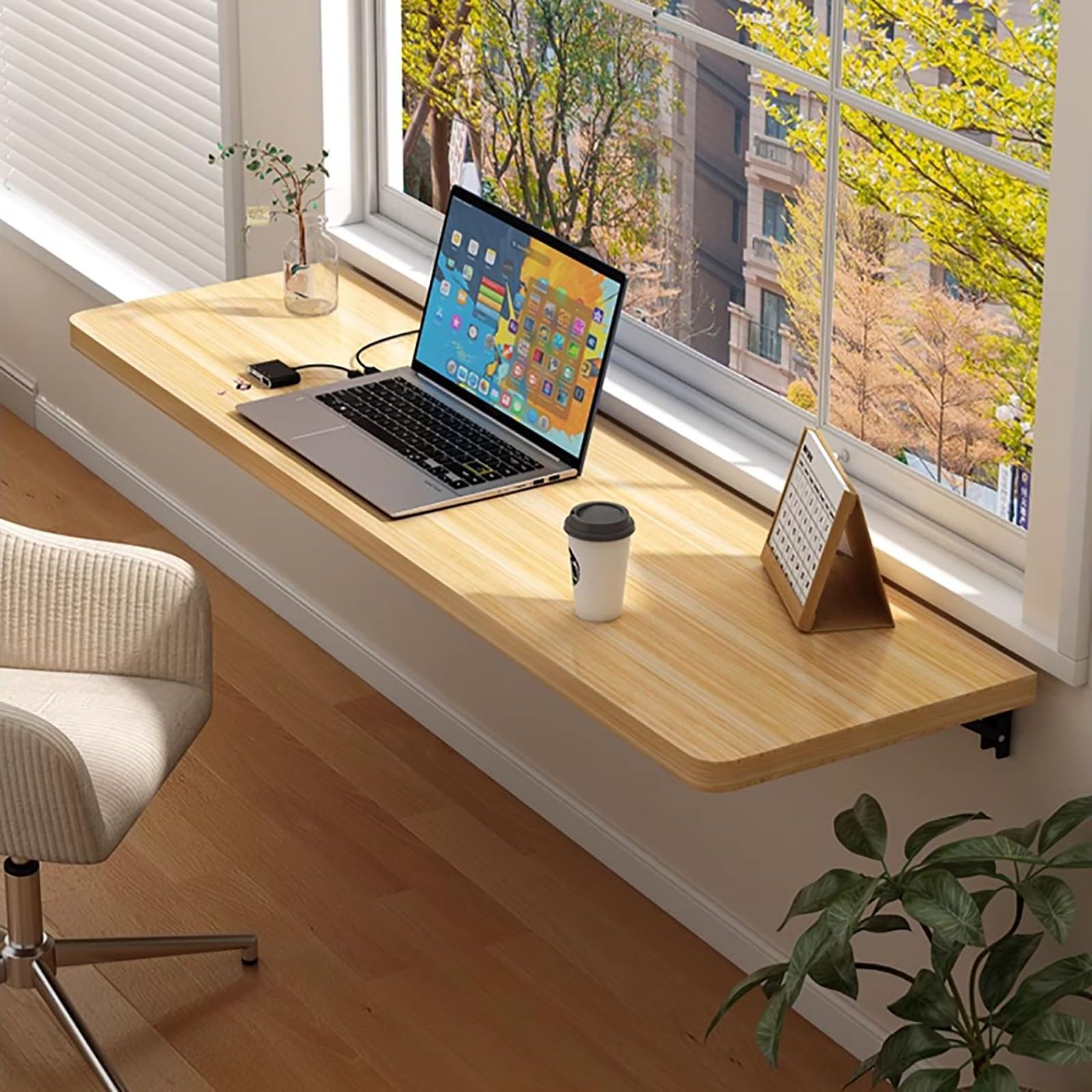 GJZQDKX Wall Mounted Folding Desk, Heavy Duty Foldable Table for Kitchen & Office, Space-Saving Laundry Workbench, Versatile & Sturdy Wall-Mounted Table.