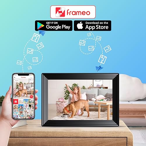Miniatura 6 de Frameo Marco de fotos digital WiFi de 10.1 pulgadas, marco de fotos digital inteligente con 16 GB de almacenamiento, pantalla táctil IPS HD de 1280
