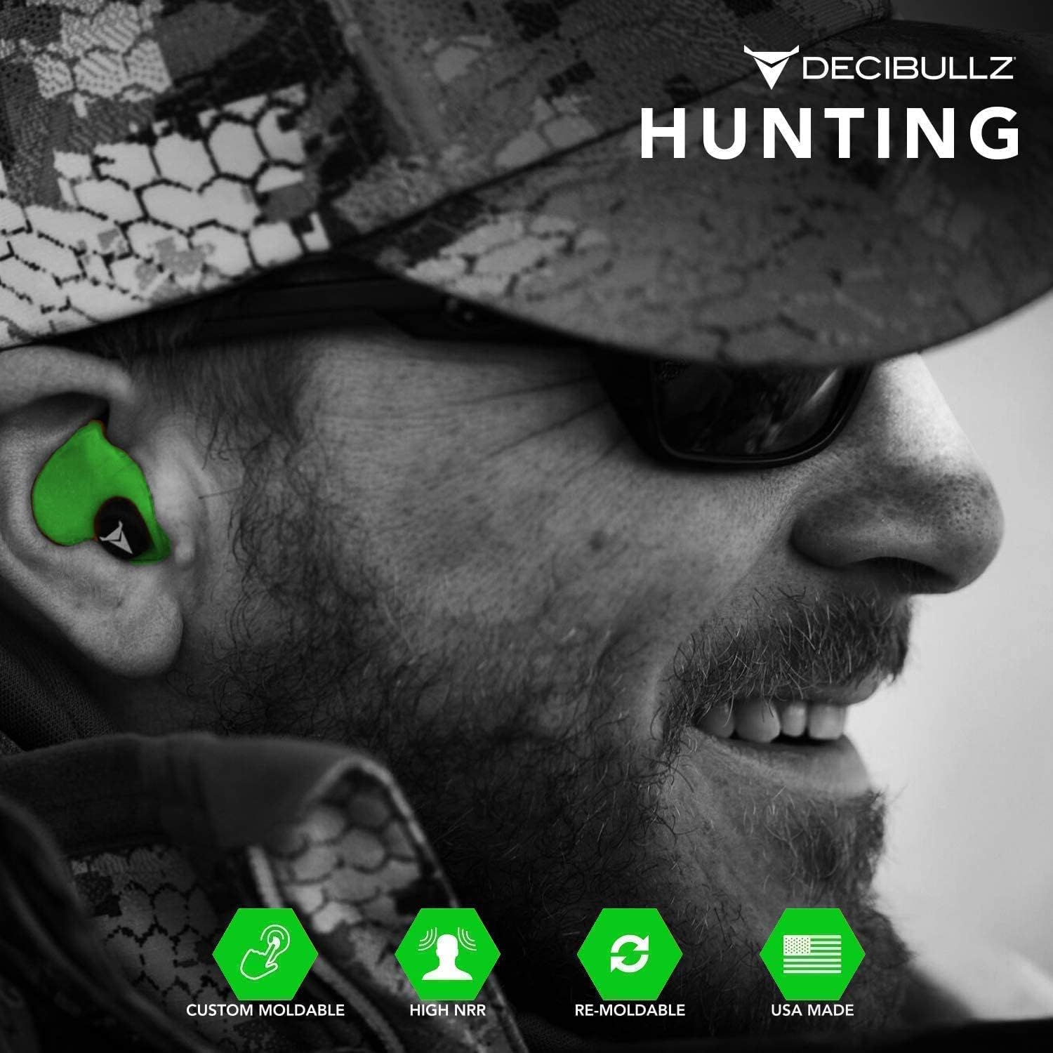 Decibullz Custom Molded Earplugs Pro Pack ( Green ) : Sports & Outdoors