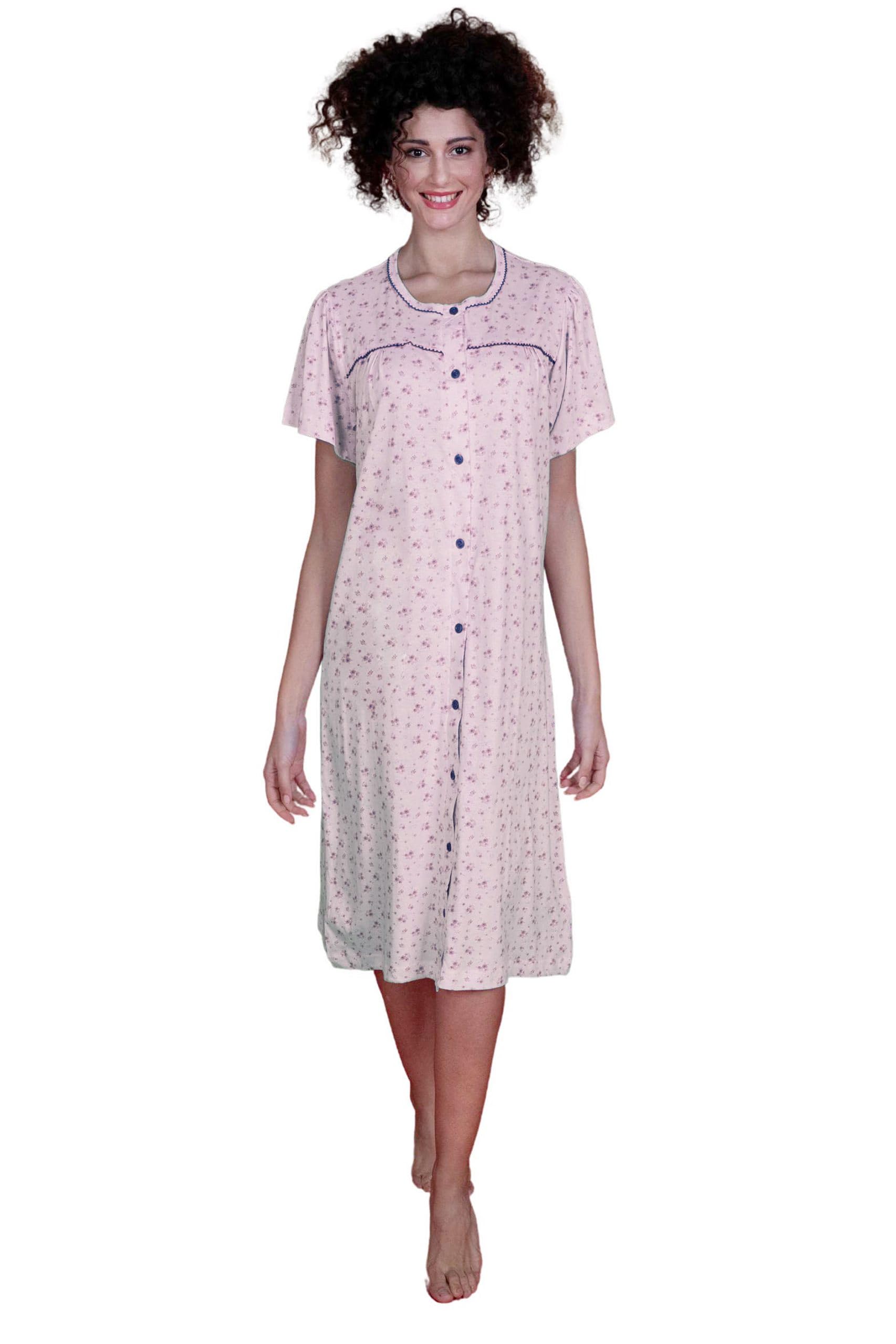 Camicia da notte donna Manica corta Tutta aperta con bottoni