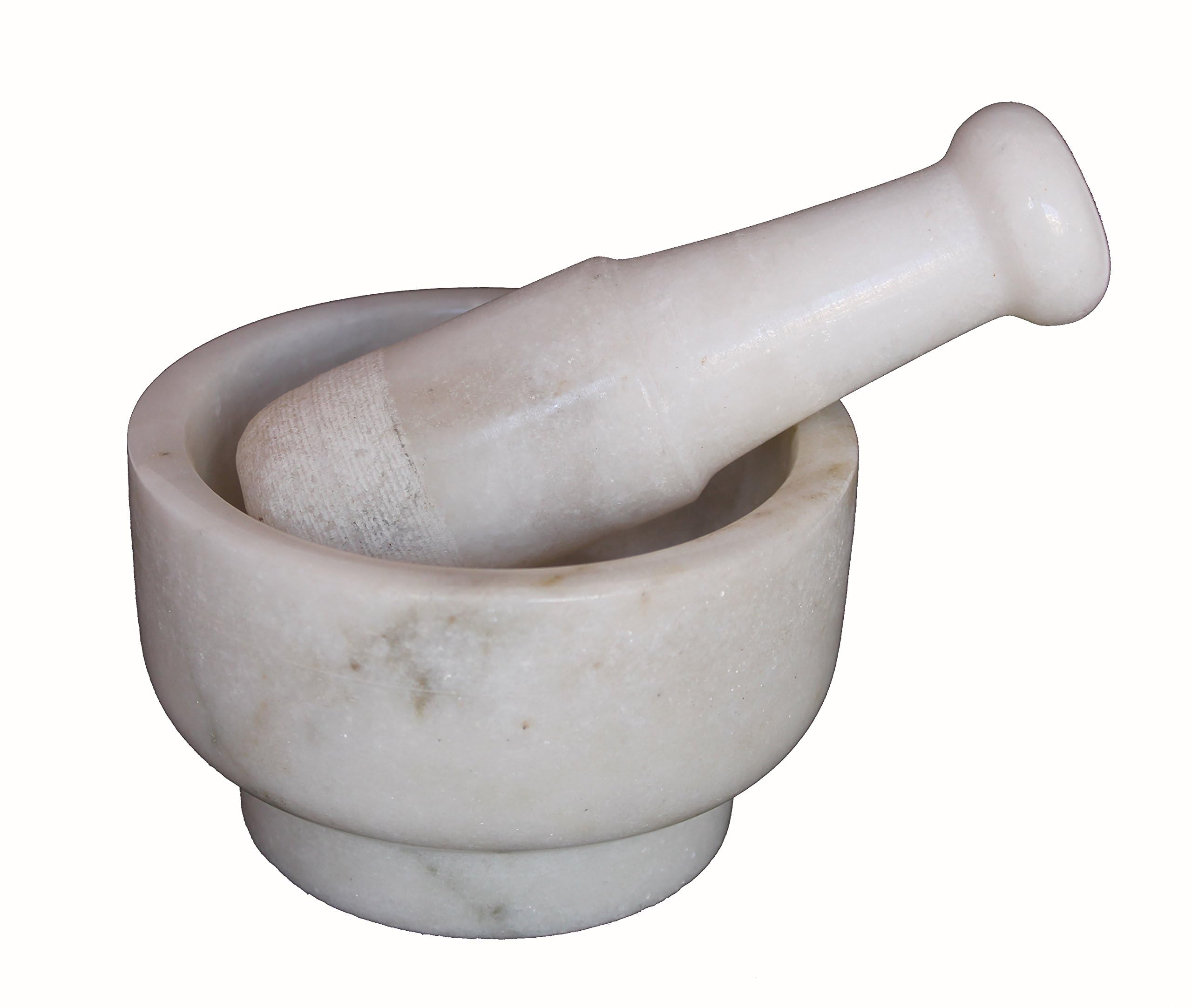 Juego de mortero y mortero KLEO de 12,7 cm - Molino de especias y hierbas robusto, prensa-guacamole, no poroso, resistente a los olores - Trituradora de ajo, molinillo de semillas, utensilios de