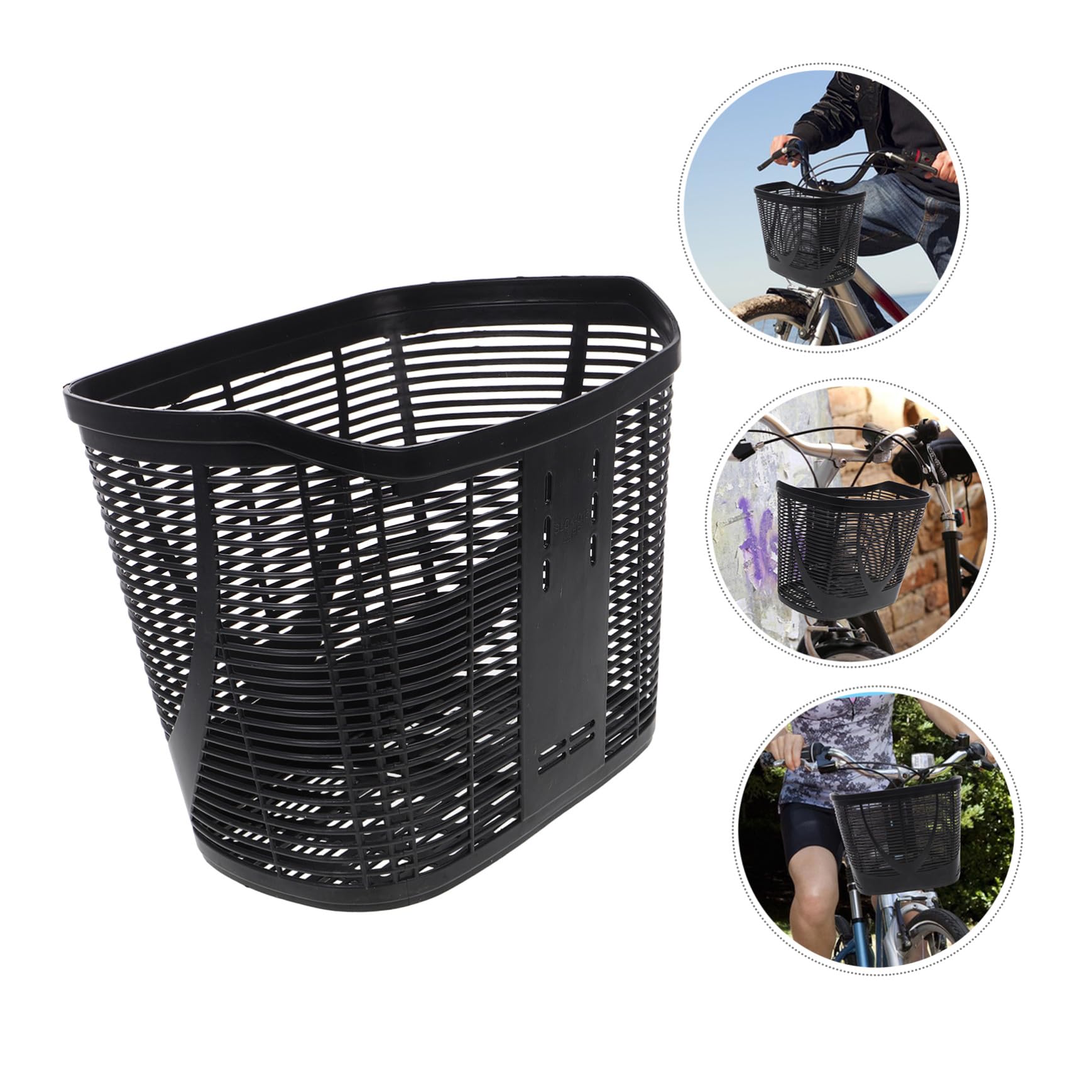 Cesta Fácil Instalación Gran Capacidad y Diseño Espacioso de Plástico Negro para Bicicleta para Bicicletas Urbanas y Eléctricas en Oficina y Desplazamientos