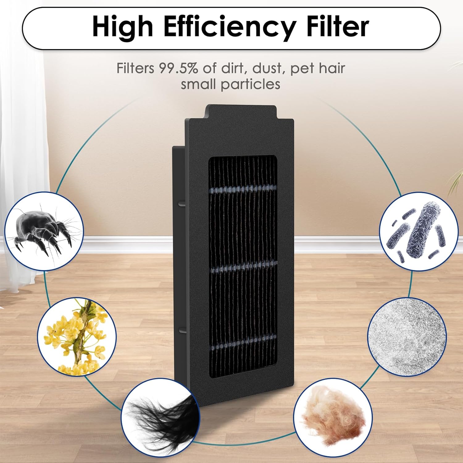 17 Pack T50 Pro Omni Replacement Parts for ECOVACS DEEBOT T50 Omni/ T50 Pro Omni Robot Vacuum, 1 Roller Brush, 4 Side Brushes, 4 Dust Bags, 4 HEPA Filters, 4 Mop Pads Accessories Kit