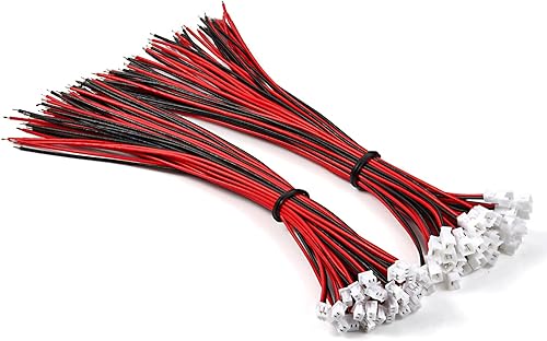 Chanzon 30 pares de conectores de enchufe de paso Jst1.0.984 in 26AWG de 2 pines micro jack y cable de cobre estañado UL1007 de 5.9 pulgadas (5.9