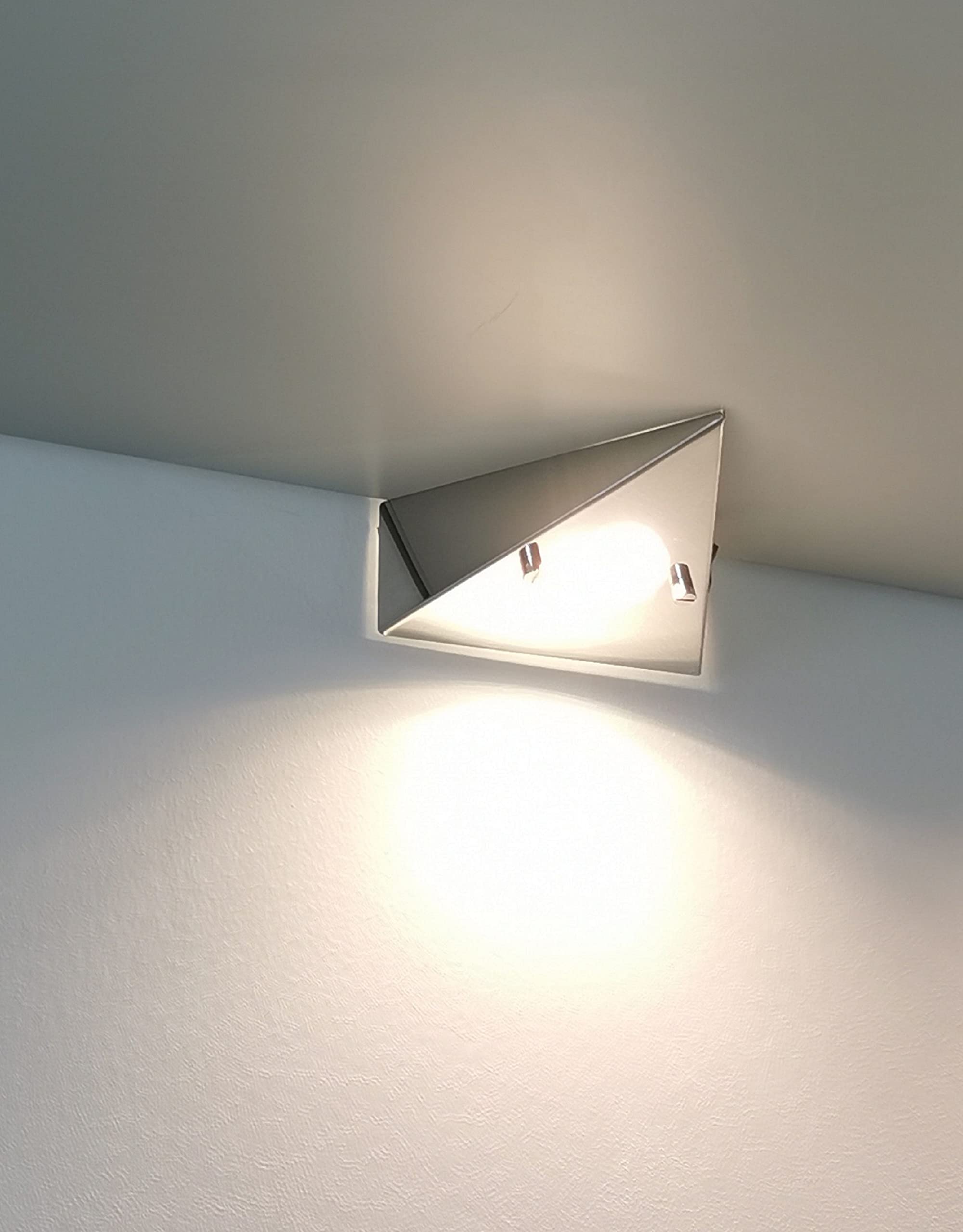 Trango Lot de 4 6739-42 éclairage sous meuble de cuisine avec module LED 4x 4,8 watts 3000K blanc chaud *COOK* lumière encastrée - spot encastré en acier inoxydable - interrupteur - lumière de meuble