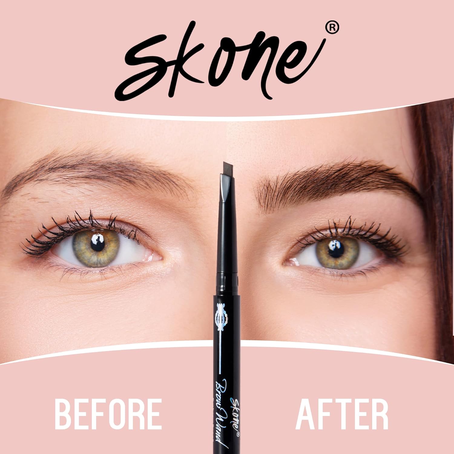 Skone Cosmetics The Original Brow Wand Eyebrow Pencil with Brush - Dual-Sided Retractable Waterproof Long-Lasting Brown Eye Brow Pencils for Women with Sleek Eyebrows - Chocolate for Brunettes - Image 7