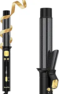 Terviiix 1 1/4 inch Auto Rotating Curling Iron, Automatic Curling Iron, 1.25 inch Automatic Hair Curler for Long Hair, Ceramic Curling Iron Infused Argan Oil & Keratin with Clamp, 9 Heat Settings