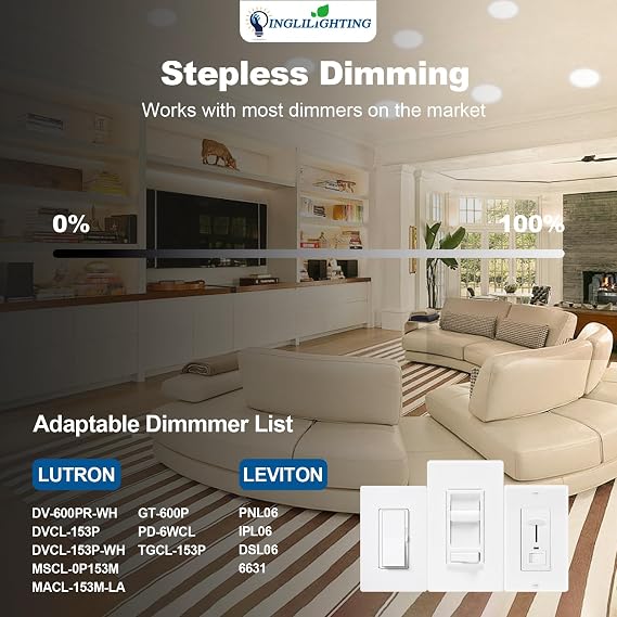 DINGLILIGHTING LED Recessed Ceiling Light: 12pc 3inch - White
