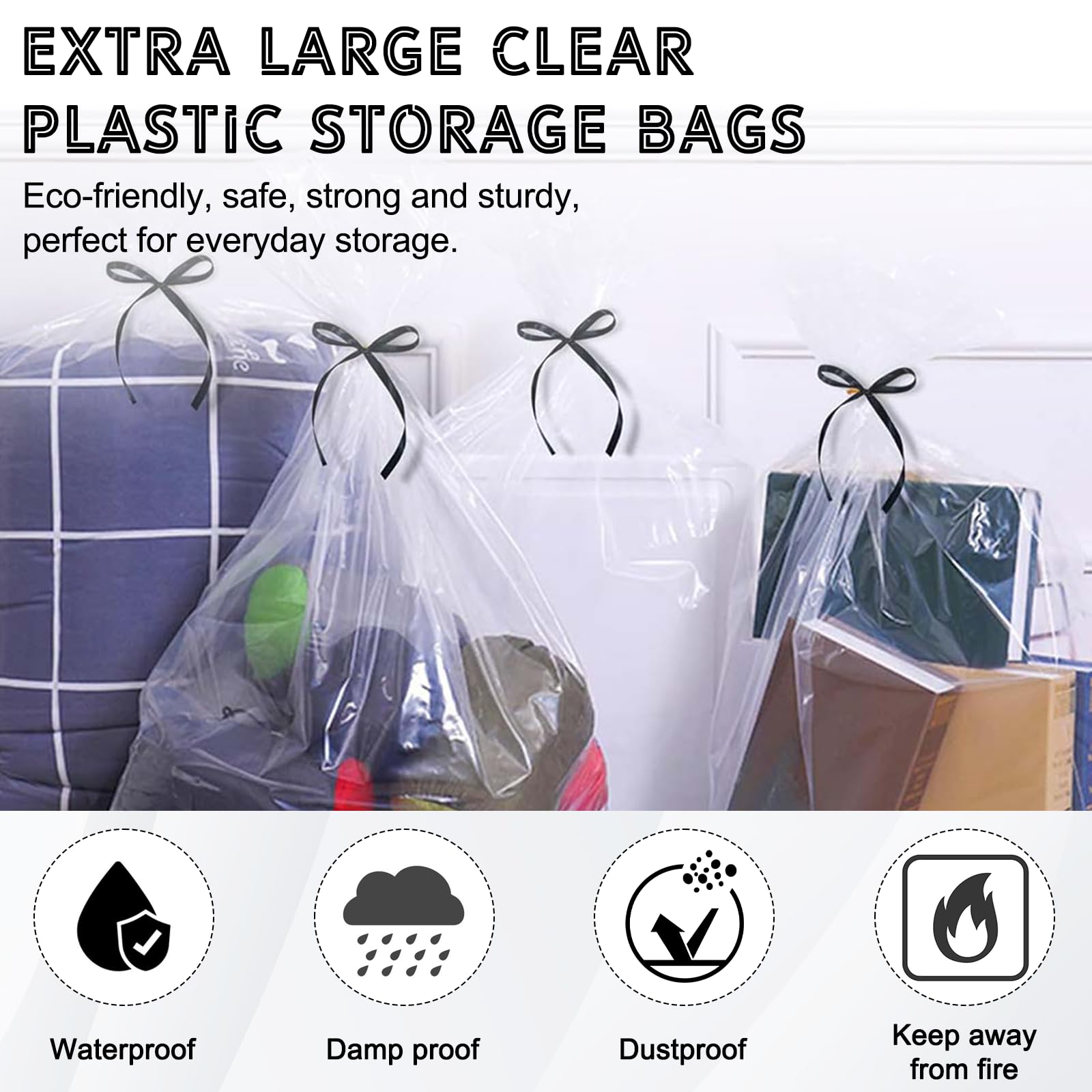 SPOKKI 10 Pcs Flat Large Plastic Bags - Image 4