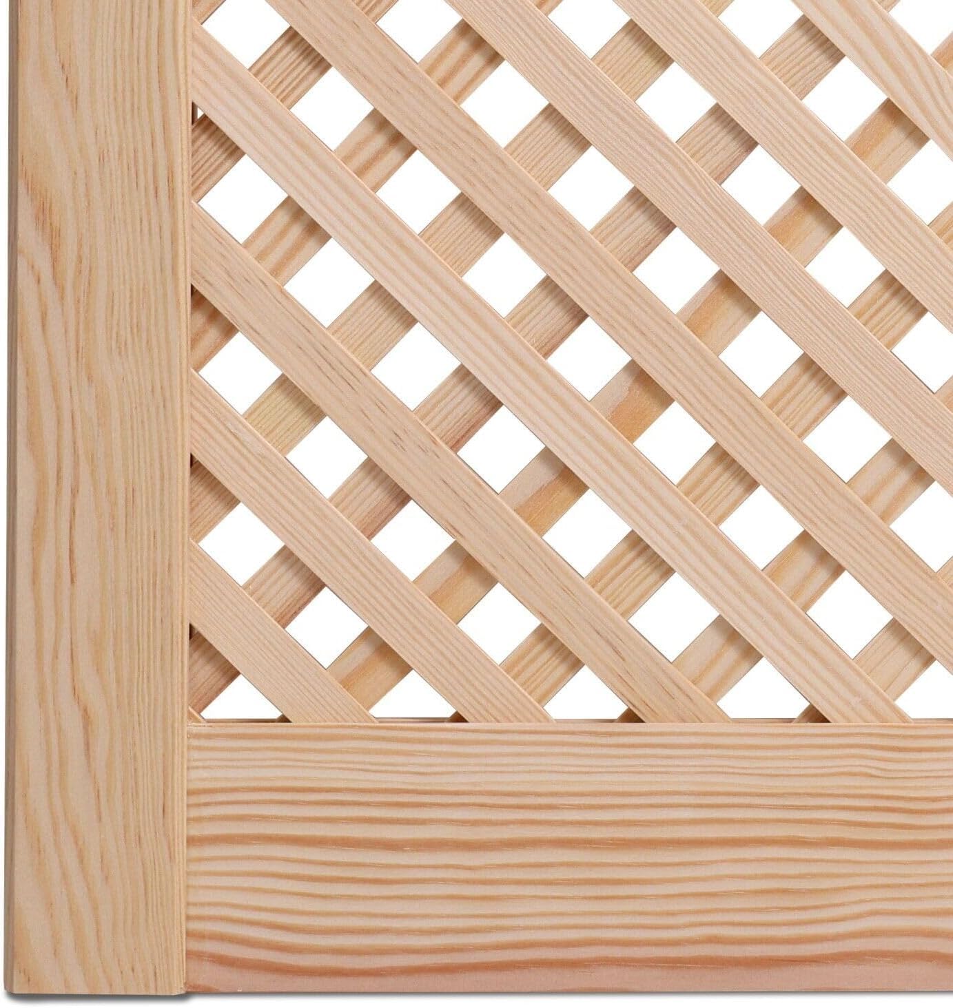 Gittertür aus Kiefernholz – Natur – Louvre Schranktür – Schrank Kleiderschrank Lattenrost einzelne rustikale Tür – DIY-Projekte – fertig zum Bemalen, Beizen oder Lackieren