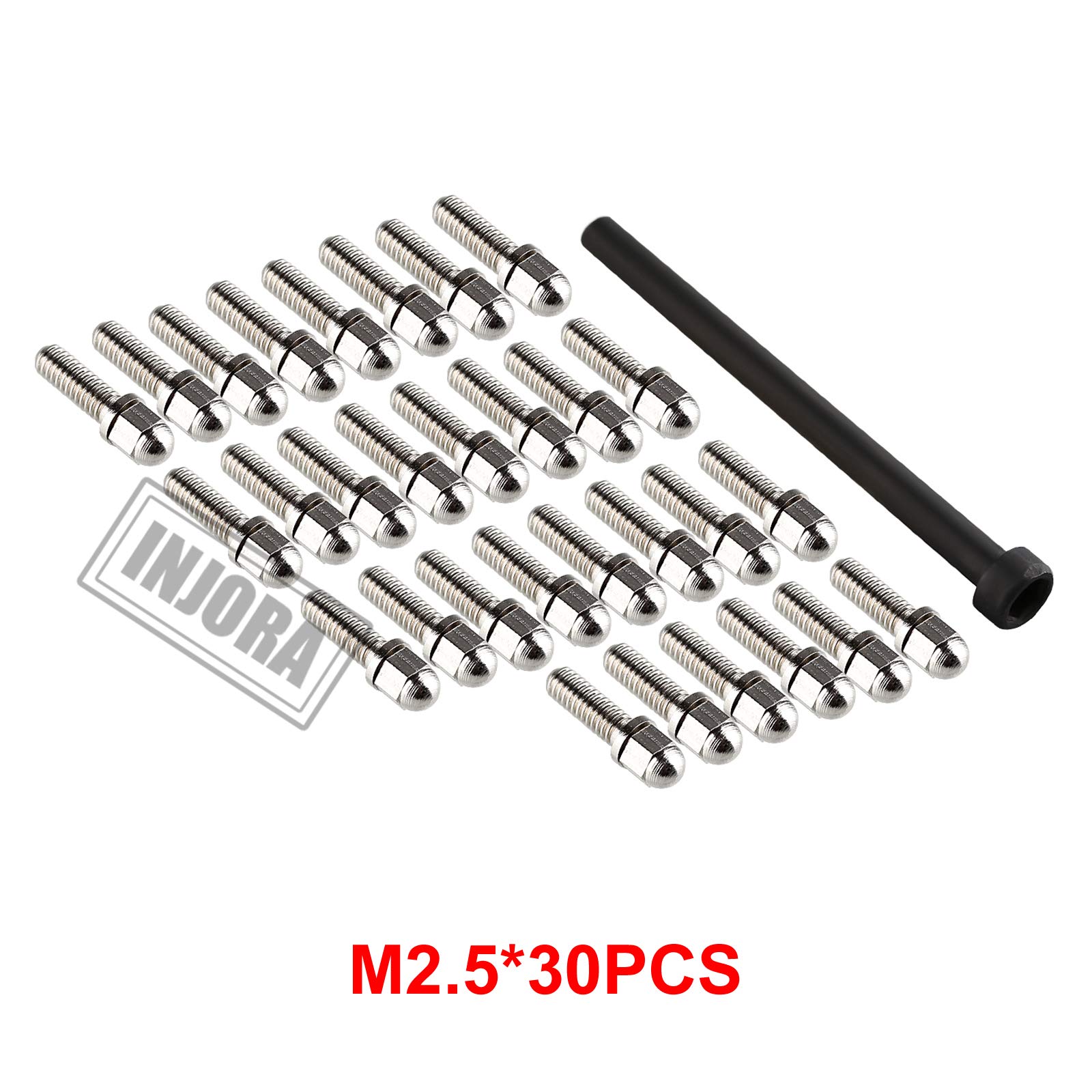 INJORA RC M2.5 Metal Screws with Screw Tool Wrench for 1.9 2.2 Wheels 1/10 car RC Crawler TRX4 Axial SCX10 90046 AXI03007 Redcat Gen8,30pcs