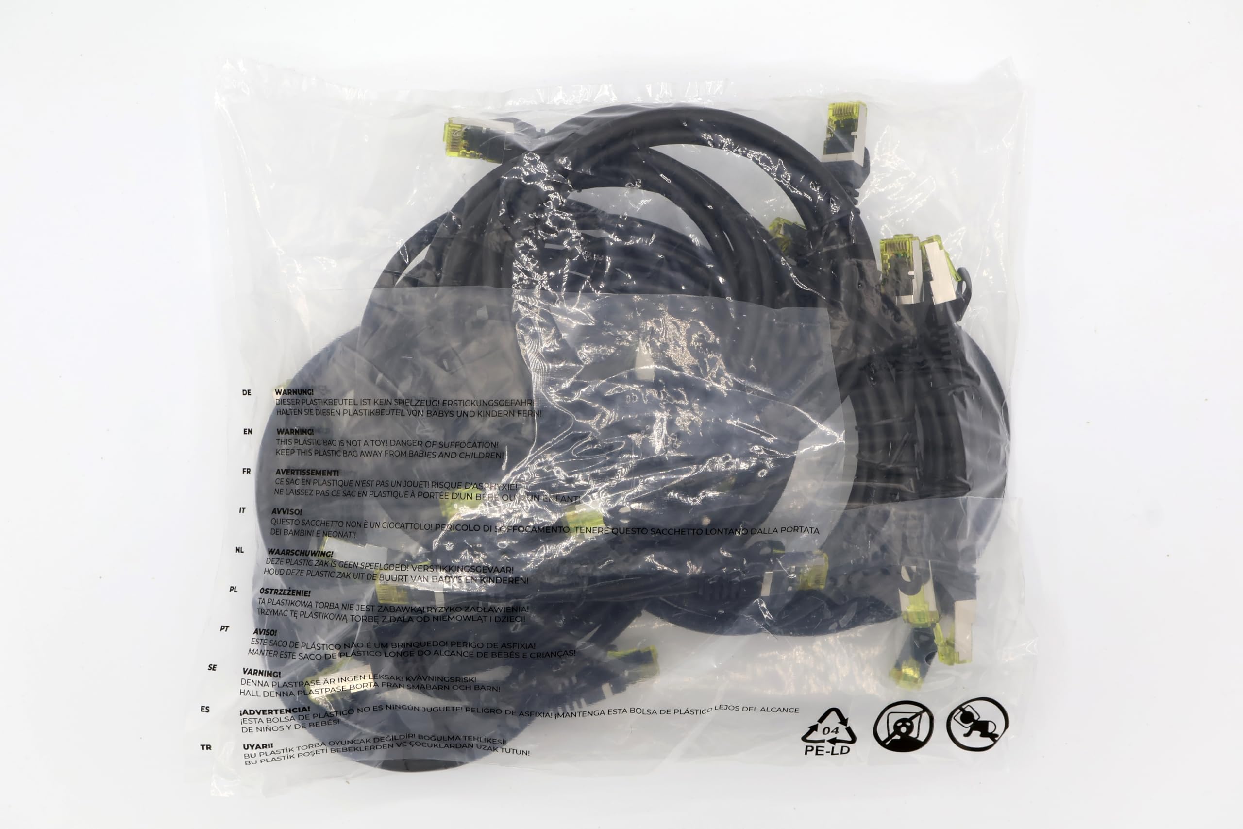 1aTTack.de Cavo di rete Ethernet Lan Cat.7 SFTP spina RJ45 Cat6a doppia schermatura 10000 Mbit/s compatibile con Cat5 Cat6 Cat6a Cat8 per switch Router Modem Patchpanel Nero / 10 pz 1,5m