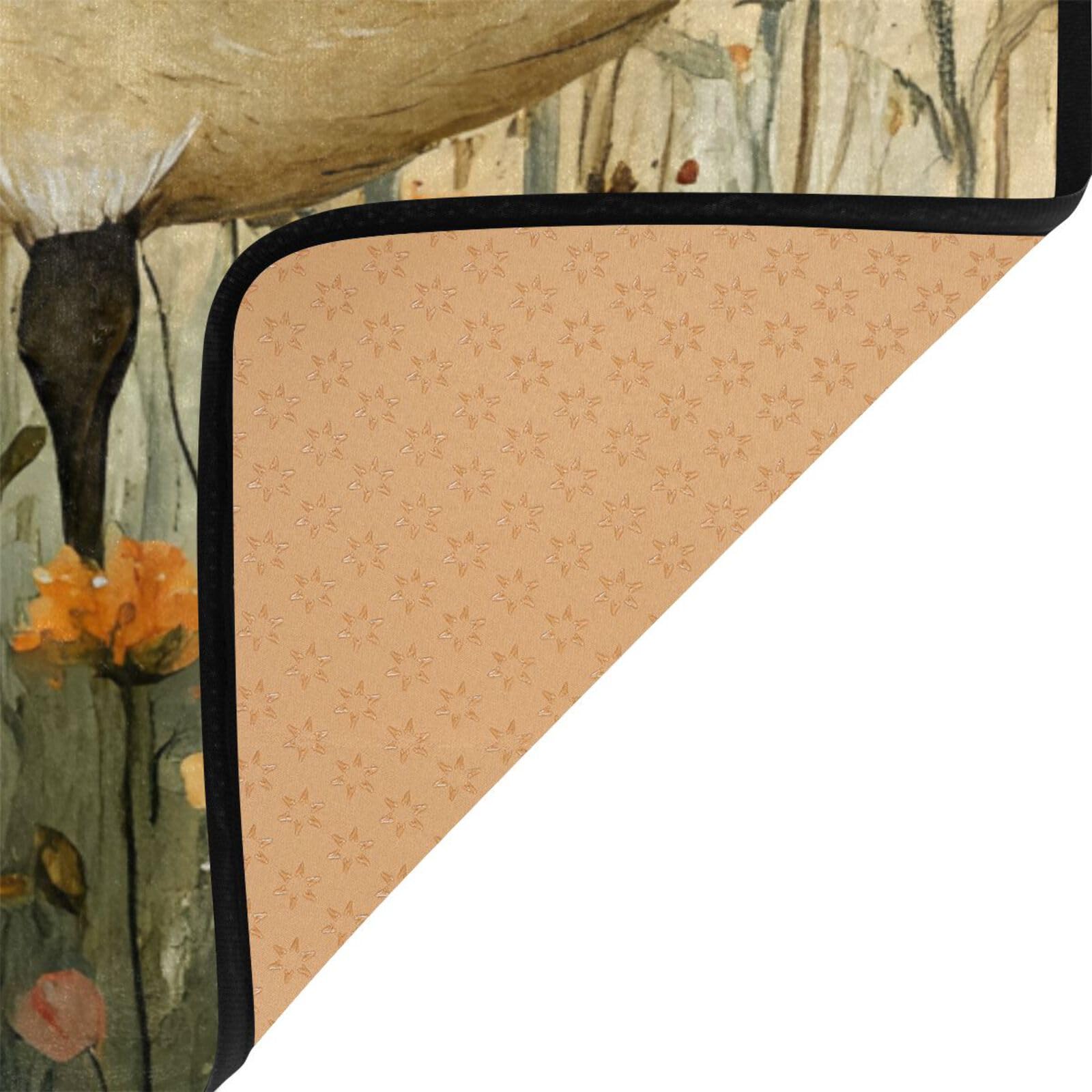 Mnsruu Grand tapis 160 x 122 cm, motif fleurs de canard vintage, tapis de sol contemporain pour salon, chambre à coucher, tapis doux