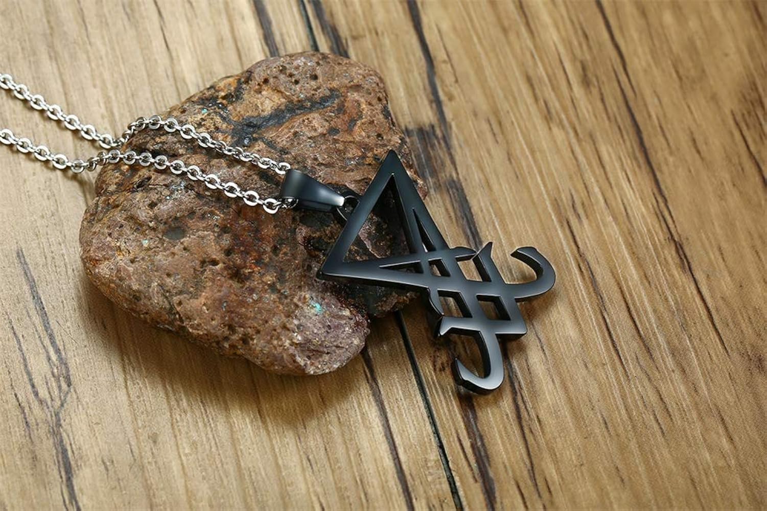 VNOX Sigil Of Lucifer - Collar Con Colgante De Acero Inoxidable Para Hombre Y Mujer