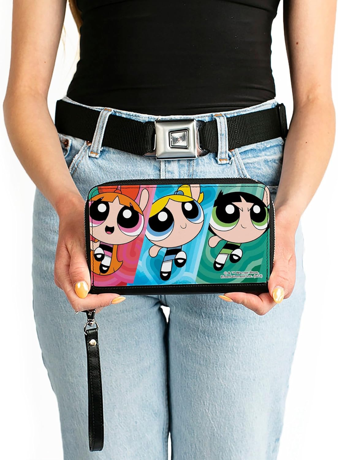Buckle-Down Warner Bros. Animation Wallet, Zip Around, The Powerpuff Girls Action Pose Blocks Multi Color, Vegan Leather - Image 3