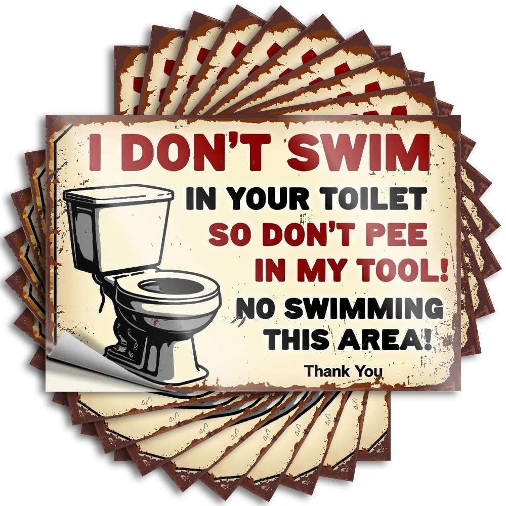 Sweet Sticker, Boys Bottle No Swimming in The Toilet. | Funny Quote Narrow Decals(6X9CM)